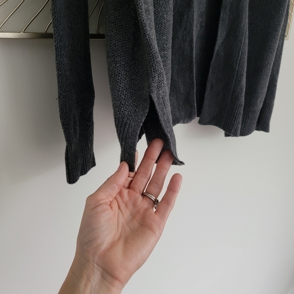 Joie Varda Wool Cashmere Blend Open Front Knit Cardigan Sweater Dark Gray XS - Picture 6 of 9